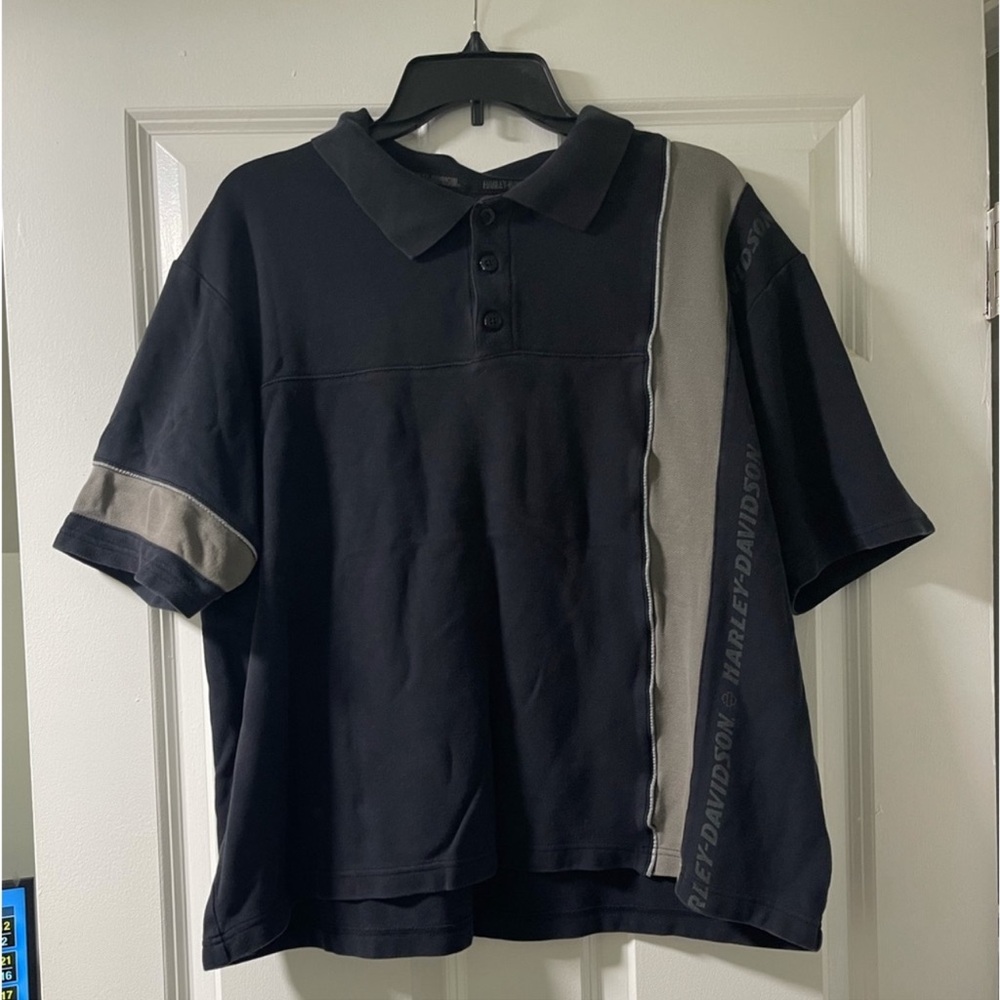 Harley-Davidson Black Polo with Gray Accent Stripe